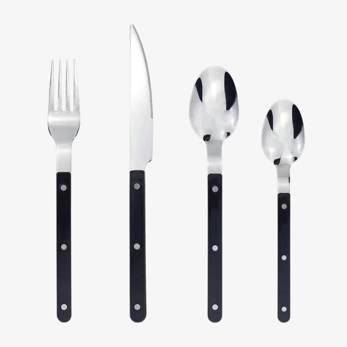 24-Piece Stainless Steel Cutlery Set with Engraved Design - BistroLine 0