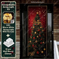 Christmas Door Cover - Stretch Fit Holiday Decoration with Tree Design 4