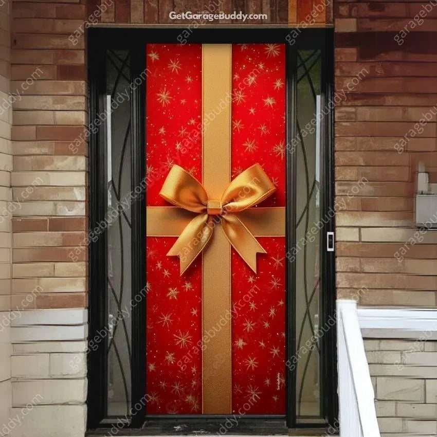 Christmas Door Cover – Festive Gift Wrap Design for Outdoor Holiday Decoration 7