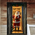 Christmas Door Cover with Elastic Corners for Easy Holiday Decoration 5
