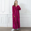 Extra Lange Thermische Badjas – Luxe Flanel, Ritssluiting & Winterwarm 10