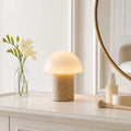 Glynnis Wabi-Sabi Travertine Mushroom Table Light 7