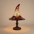 Gothic Accent Lamp with USB Power – Wizard Hat Design for Halloween Decor – Stained Glass Tabletop Light 2