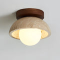 Kairi Retro Travertine Stone Round Flush Mount Ceiling Light 11