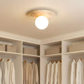 Kairi Retro Travertine Stone Round Flush Mount Ceiling Light 5