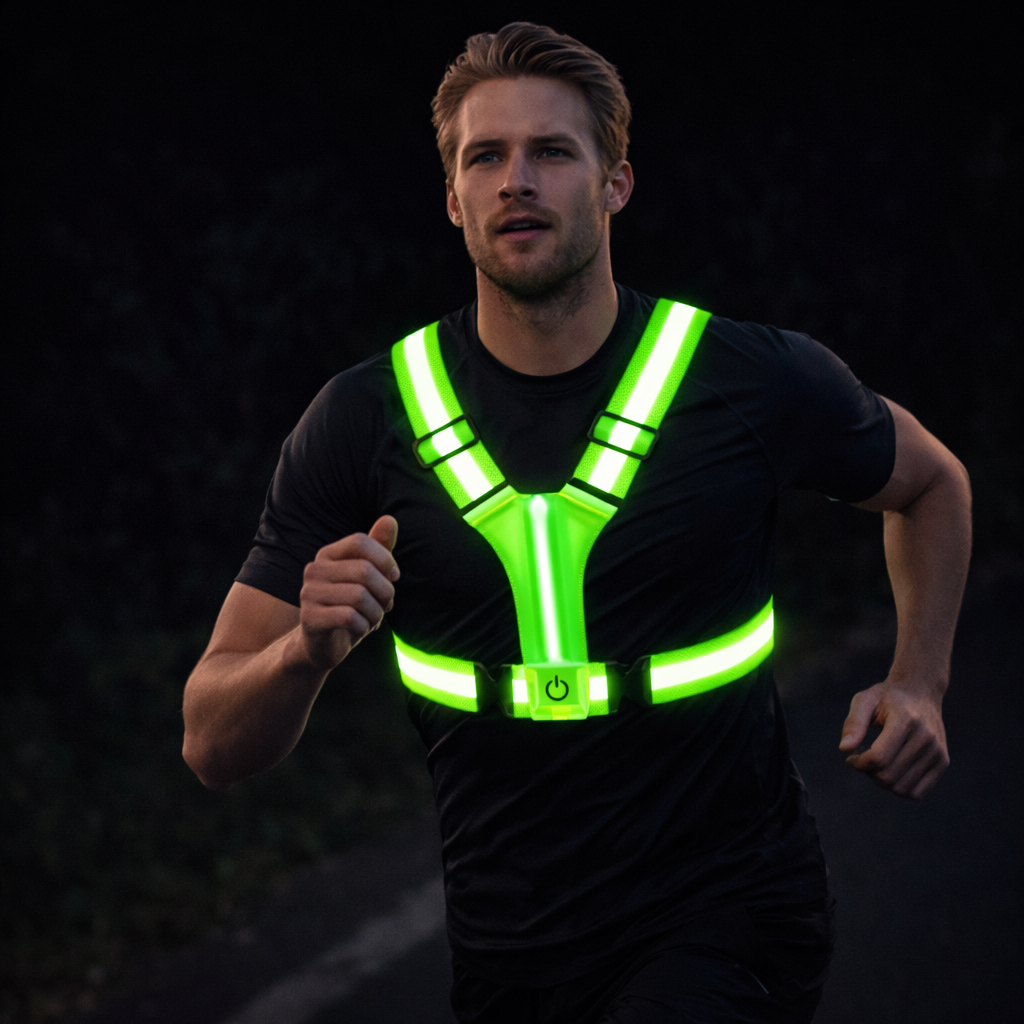LED Hardloopvest – Oplaadbaar, Reflecterend, 360° Zichtbaar, Unisex 0