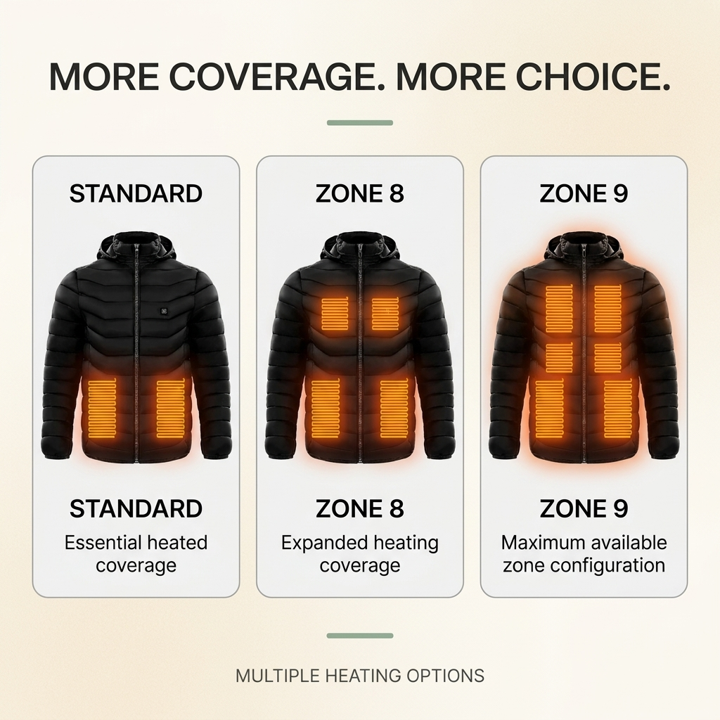 Verwarmde pufferjas heren – capuchon en meerdere warmtezones VestraGear